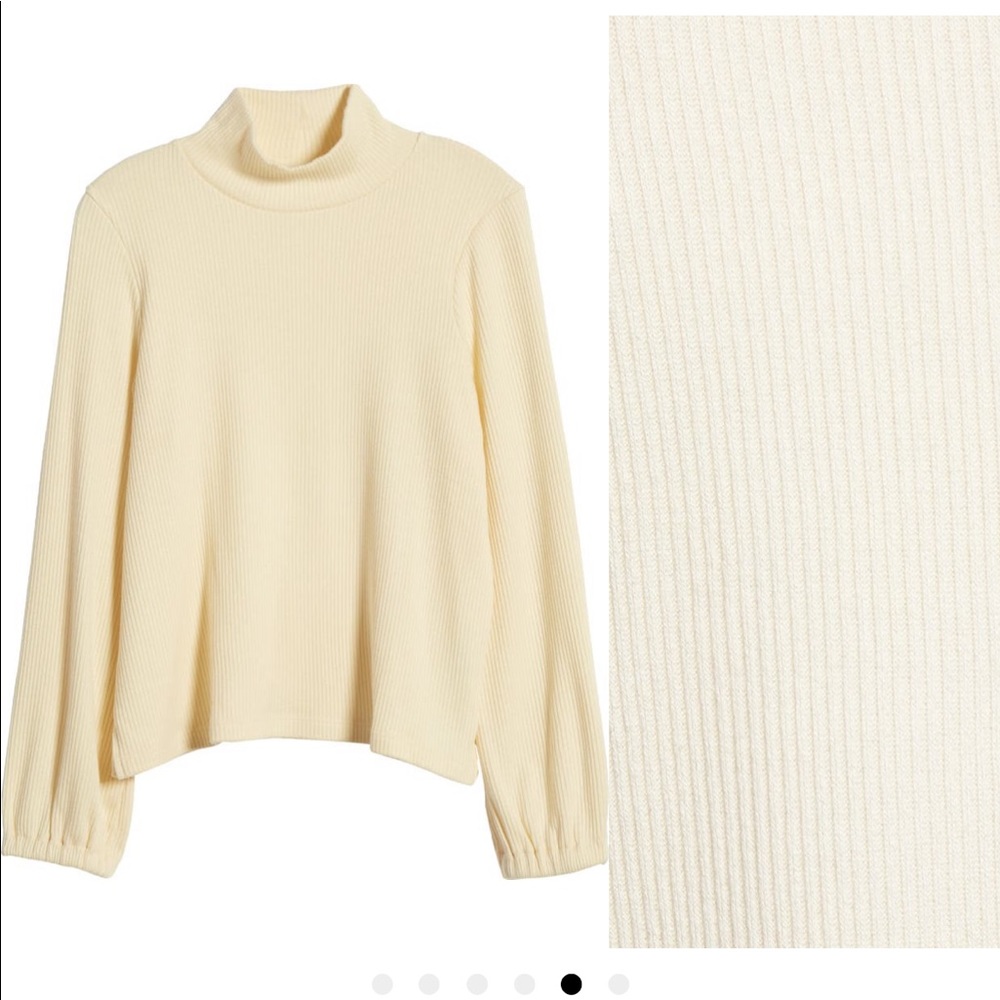 Madewell Mockneck Bubble Sleeve Sweater